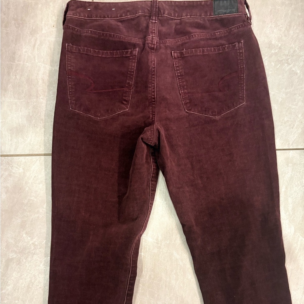 American Eagle Wine Red Corduroy Jeggings - Picture 5 of 9